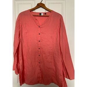Sak’s Fifth Ave Threads Linen Tunic Women’s Size Large